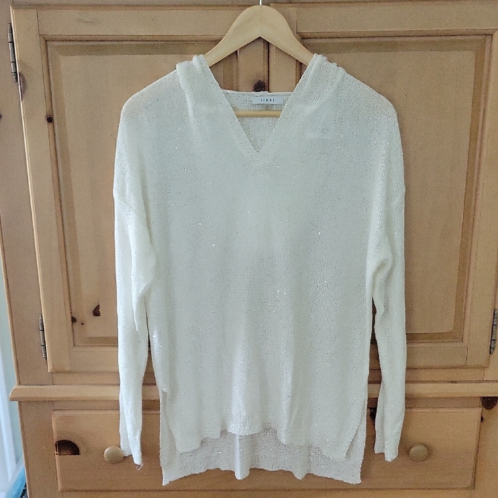 Sioni White Holiday Sparkle Sweater